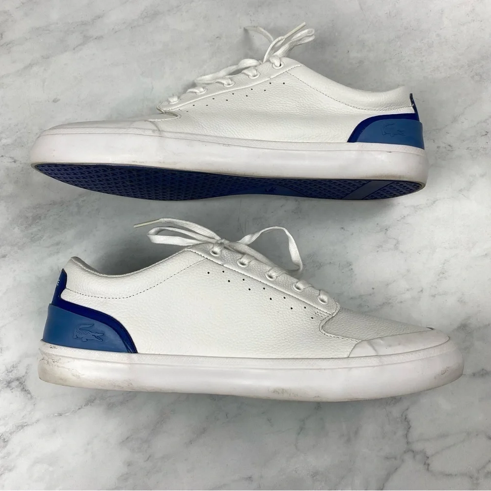 Lacoste: Men's Lace Up Sporty Casual White‎ Tennis Shoes Sneakers Preppy Size 12